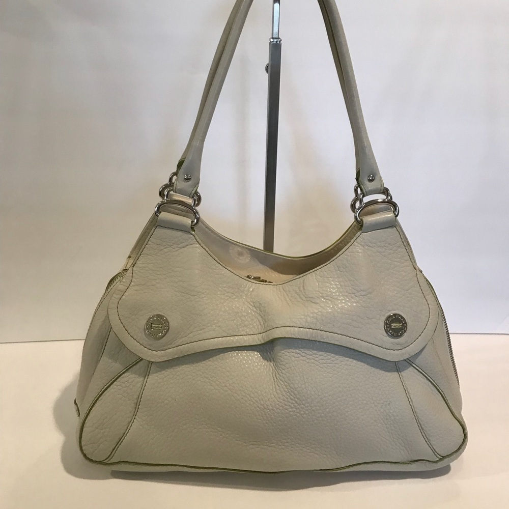 Cole Haan off white pebbled leather shoulder bag